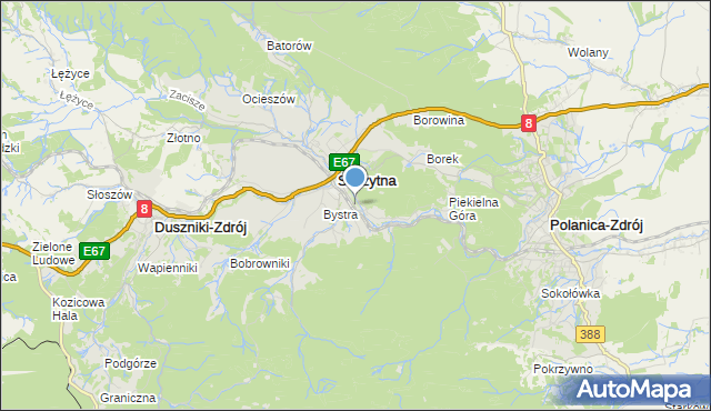 mapa Szczytna Śląska, Szczytna Śląska na mapie Targeo